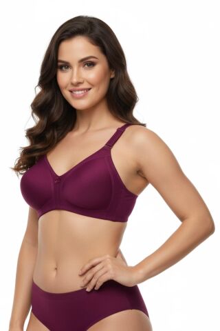 Kadın Toparlayıcı Desteksiz C Cup Sütyen BGL-ST04731 MÜRDÜM - 85 C