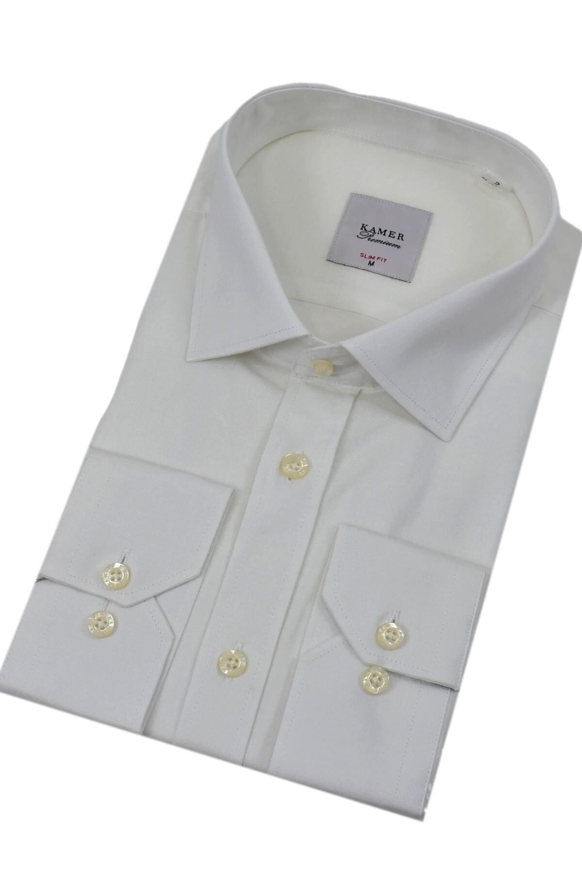 Erkek Slim Fitt Likralı Uzun Kol Kulplu Gömlek 2358 BGL-ST04384