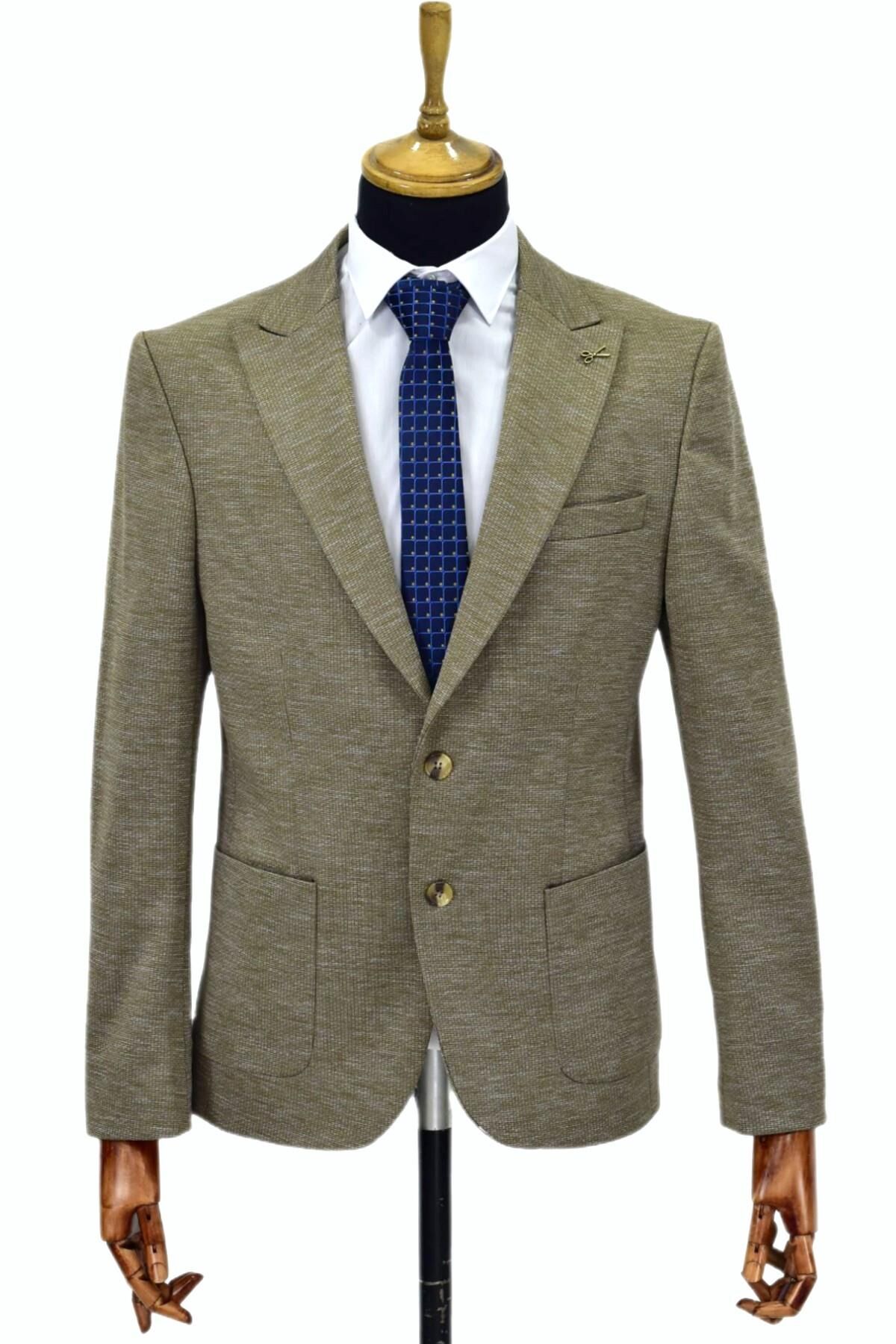 Erkek Tek Spor Ceket BGL-ST04306 BEJ - 48
