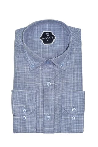 Erkek Klasik Uzun Kol Tek Cepli % 100 Pamuk Gömlek BGL-ST05487 MAVİ - 2XL