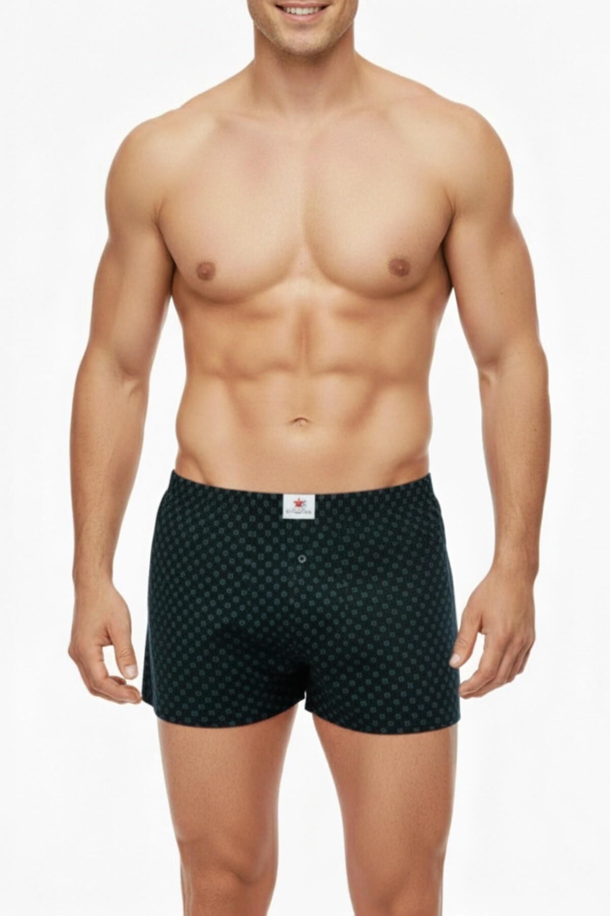 Erkek Penye Baskı Desenli Boxer  BGL-ST05011