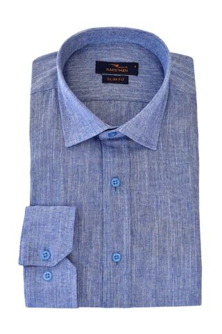 Erkek Uzun Kol Gömlek Silim Fit BGL-ST01908 LACİVERT - XS