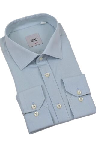 Erkek Slim Fitt Likralı Uzun Kol Kulplu Gömlek 2358 BGL-ST04384 GRİ - M