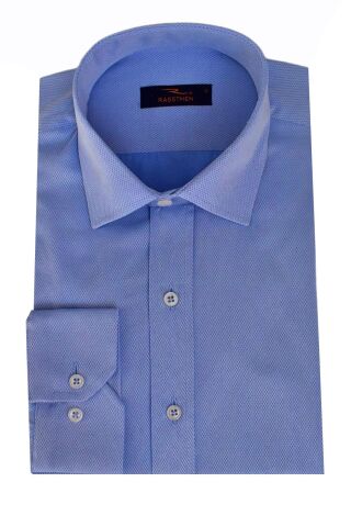 Erkek Uzun Kol Gömlek Silim Fit Armürlü BGL-ST01909 BUZ.MAVİ - M
