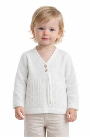 Kız Çocuk Triko Hırka BGL-ST05281 EKRU - 86