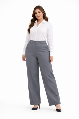 Kadın Boru Paça Kumaş Pantolon BGL-ST05386 K.GRİ - 48