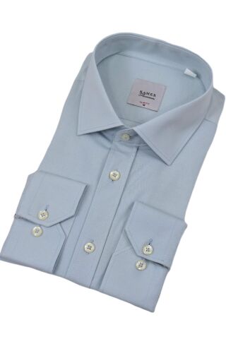 Erkek Slim Fitt Likralı Uzun Kol Kulplu Gömlek 2358 BGL-ST04384 GRİ - XL