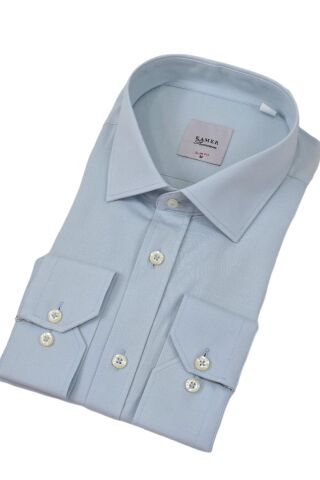 Erkek Slim Fitt Likralı Uzun Kol Kulplu Gömlek 2358 BGL-ST04384 GRİ - XL