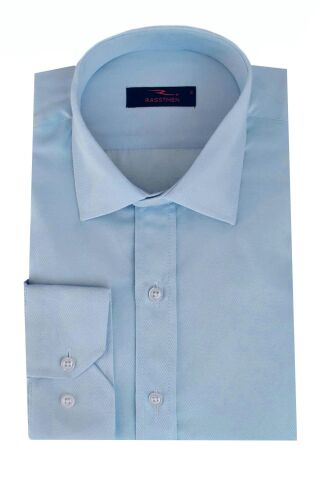 Erkek Uzun Kol Gömlek Silim Fit Armürlü BGL-ST01909 BUZ.MAVİ - M
