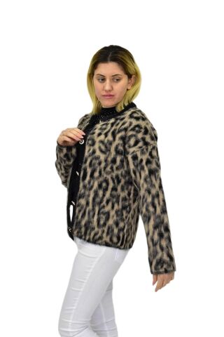 Kadın Yumoş Triko Hırka BGL-ST04088 BEJ - M/L