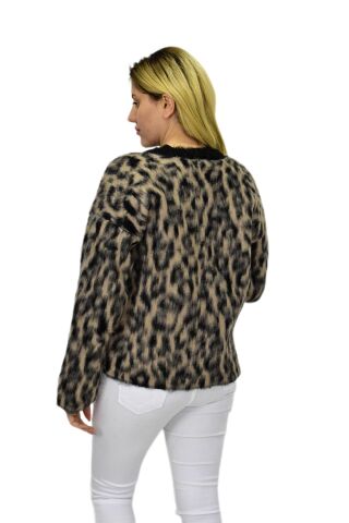 Kadın Yumoş Triko Hırka BGL-ST04088 BEJ - M/L