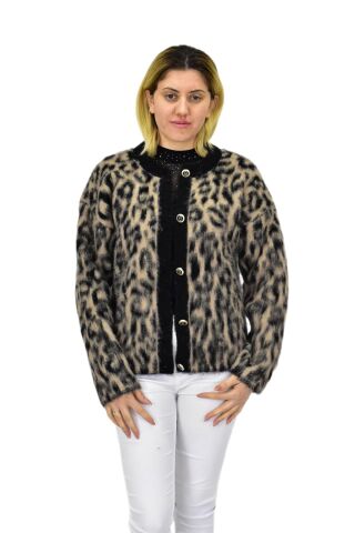 Kadın Yumoş Triko Hırka BGL-ST04088 BEJ - M/L