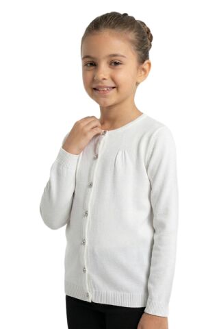 Kız Çocuk Triko Hırka BGL-ST05278 EKRU - 10 YAŞ