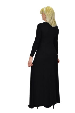 Kadın Viskon Siyah V Yaka Elbise BGL-ST03540 38 - SİYAH