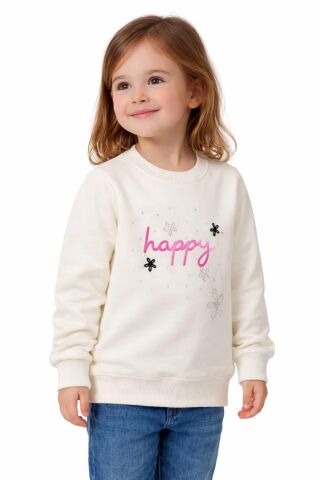 Kız Çocuk Happy Sweatshirt BGL-ST05270 PEMBE - 7 YAŞ