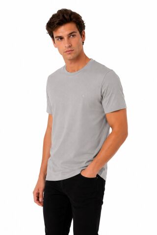 Erkek Sıfıryaka Regular Kalıp Tişört BGL-ST05572 GRİ - XL