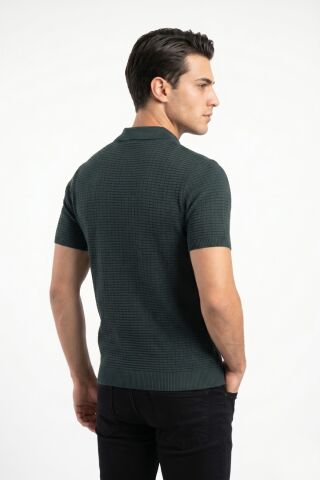 Erkek Spor Polo Yaka Triko Tişört BGL-ST05371 NEFTİ - L