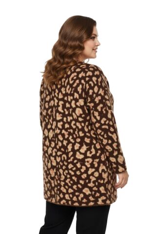 Kadın Yumoş Triko Hırka BGL-ST04091 KAHVE - L/XL