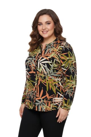 Kadın Düğmeli Modelli Bluz BGL-ST05128 KİREMİT - 42