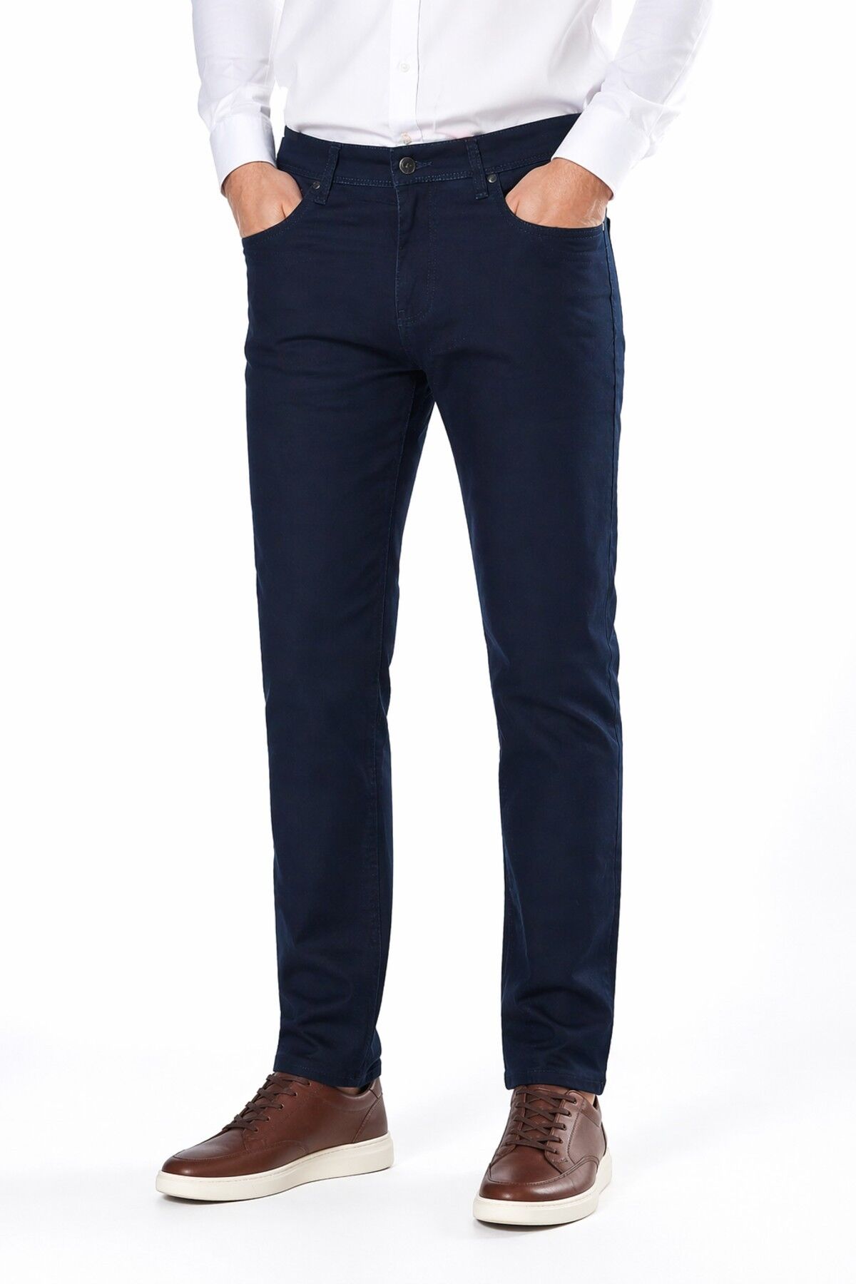 Erkek Regular Kalıp 5 Cep Kanvas Pantolon BGL-ST05362 LACİVERT - 38