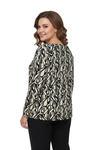 Kadın V Yaka Modelli Baskılı Bluz BGL-ST05102
