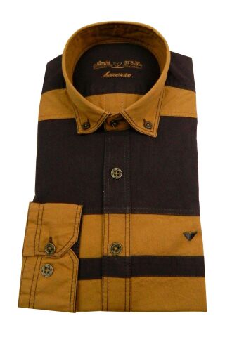 Erkek Slim Fit Gömlek 59168 TABA - M