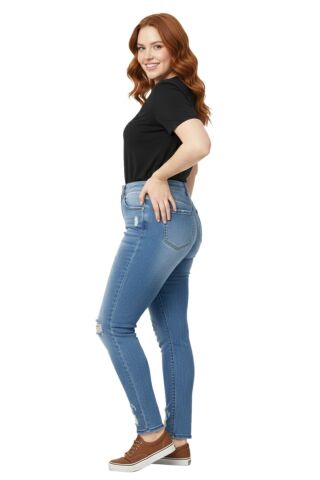 Kadın Eskitme Model Jeans BGL-ST03914 MAVİ - 28/32