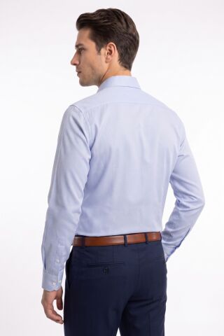 Erkek Slim Fitt Uzun Kol Armürlü Likralı Gömlek 2455 BGL-ST05602 GRİ - M