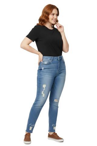 Kadın Eskitme Model Jeans BGL-ST03914 MAVİ - 33/34