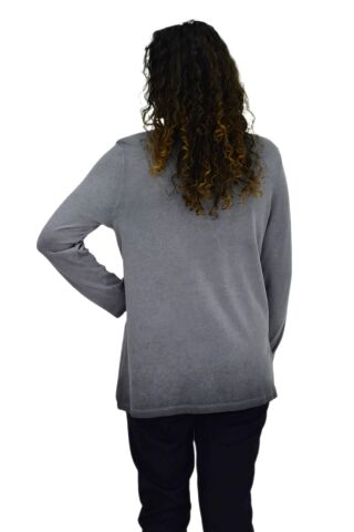 Kadın Pamuk İtalyan Kazak 4549 BGL-ST04093 GRİ - XL