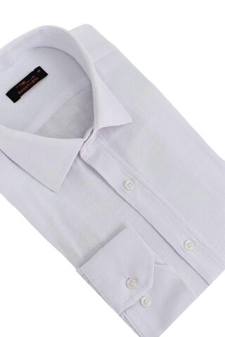 Erkek Silim Fit Petek Dokulu Gömlek BGL-ST02769 BEYAZ - 2XL