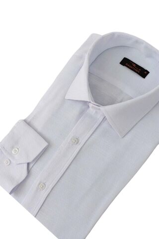 Erkek Silim Fit Petek Dokulu Gömlek BGL-ST02769 BEYAZ - 2XL
