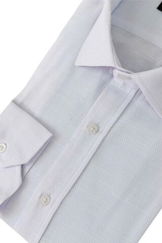 Erkek Silim Fit Petek Dokulu Gömlek BGL-ST02769 BEYAZ - 2XL