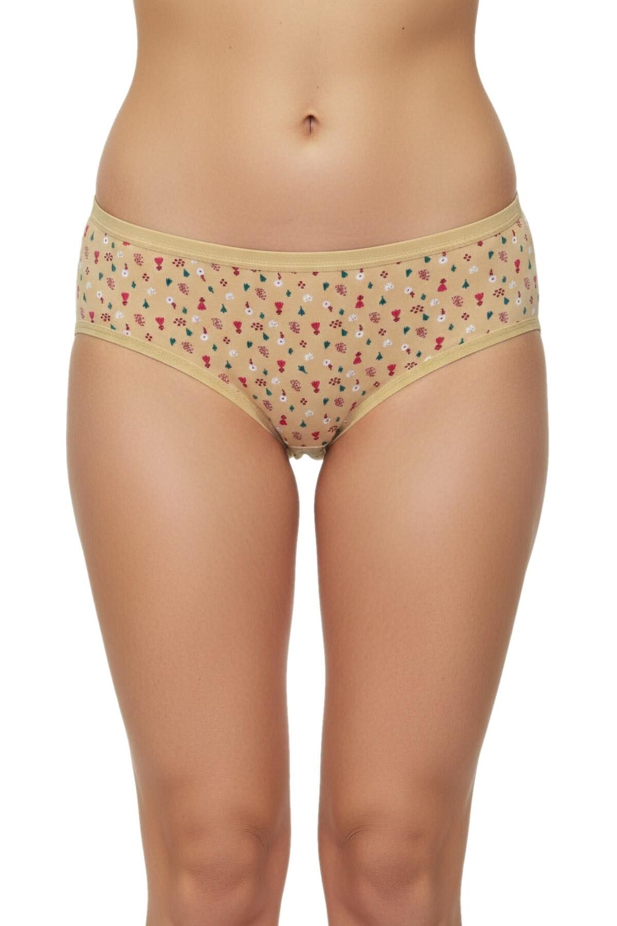 Kadın Baskılı Bikini Külot BGL-ST04939 TEN - M