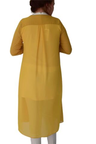 Kadın Sarı Tunik 2 li Krep Şifon MS01161 BGL-ST02165 SARI - 44
