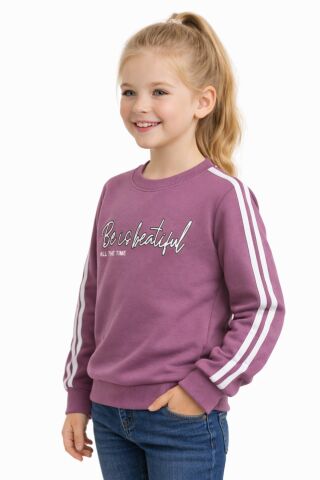 Kız Çocuk Kol Şeritli Sweatshirt BGL-ST05269 G.KURUSU - 9 YAŞ