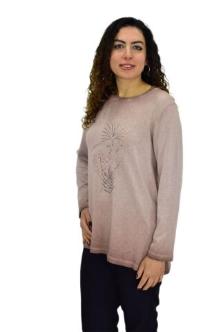 Kadın Pamuk İtalyan Kazak 4549 BGL-ST04093 PUDRA - XL