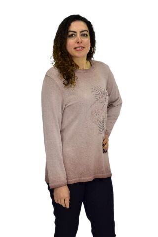 Kadın Pamuk İtalyan Kazak 4549 BGL-ST04093 PUDRA - XL