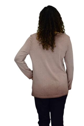 Kadın Pamuk İtalyan Kazak 4549 BGL-ST04093 PUDRA - XL