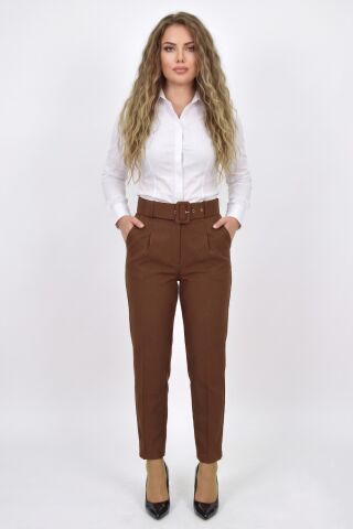 Kadın Büyük Beden Kemerli Pantolon BGL-ST03691