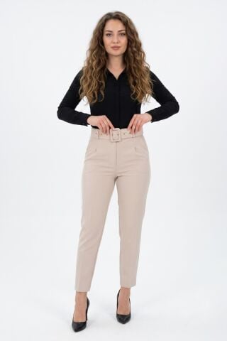 Kadın Büyük Beden Kemerli Pantolon BGL-ST03691