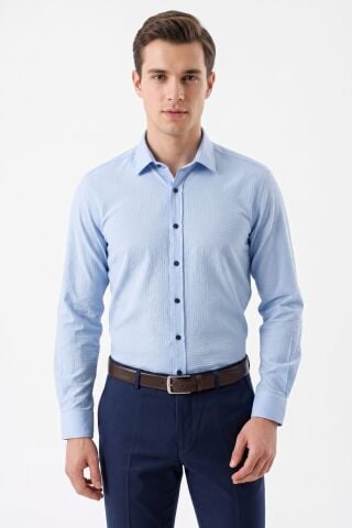 Erkek Slim Fitt Uzun Kol % 100 Pamuk Gömlek 2429 BGL-ST05603