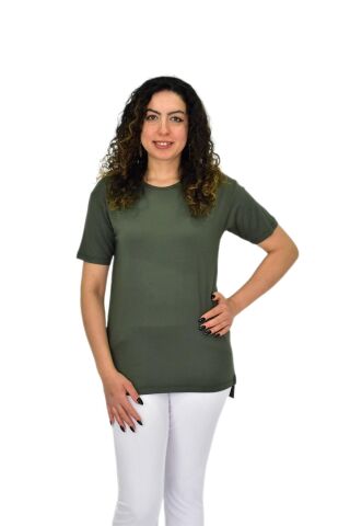 Kadın Yarım Kol Sıfıryaka Likralı Tişöt  BGL-ST04652