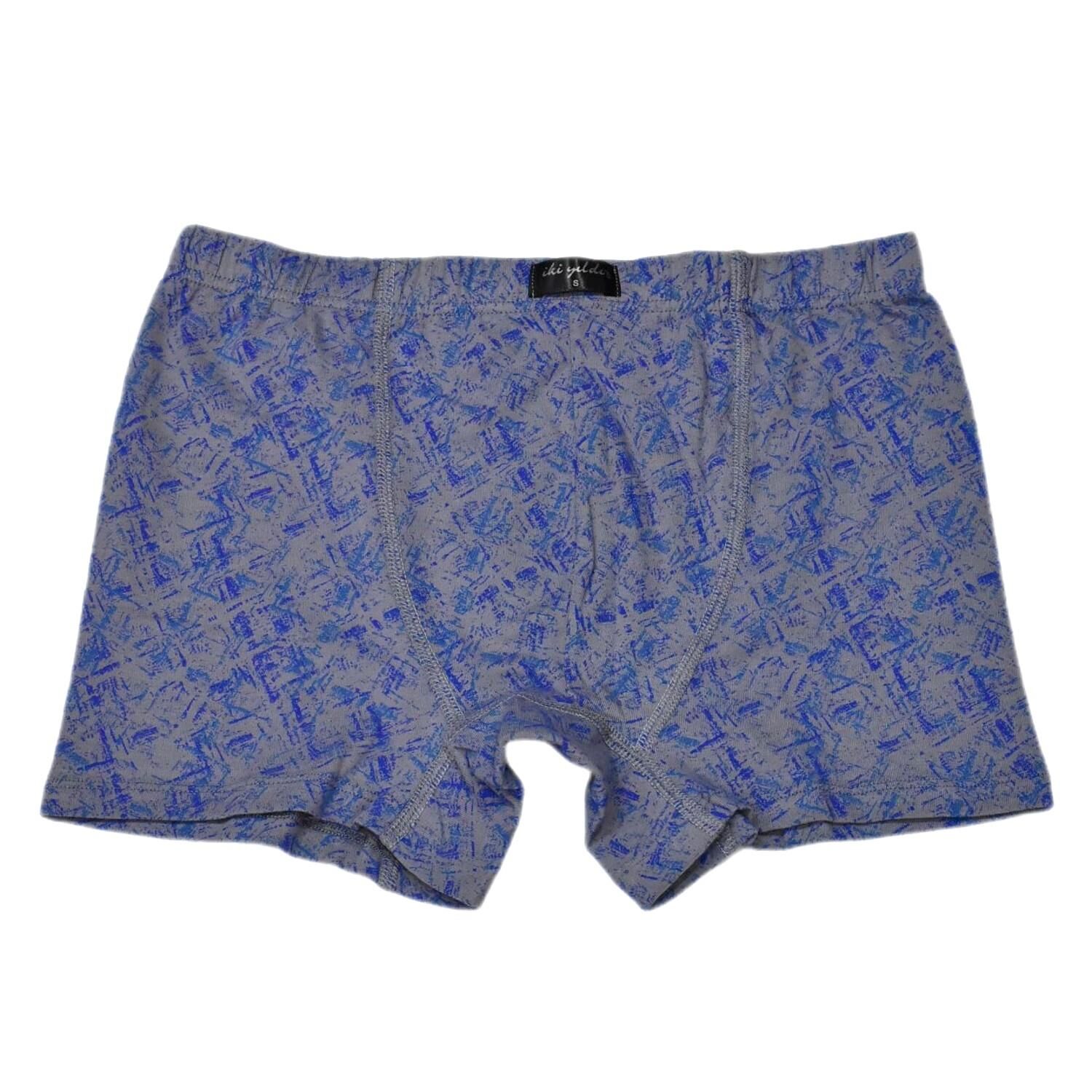 Erkek Baskılı Likra Boxer BGL-ST03866 GRİ - S