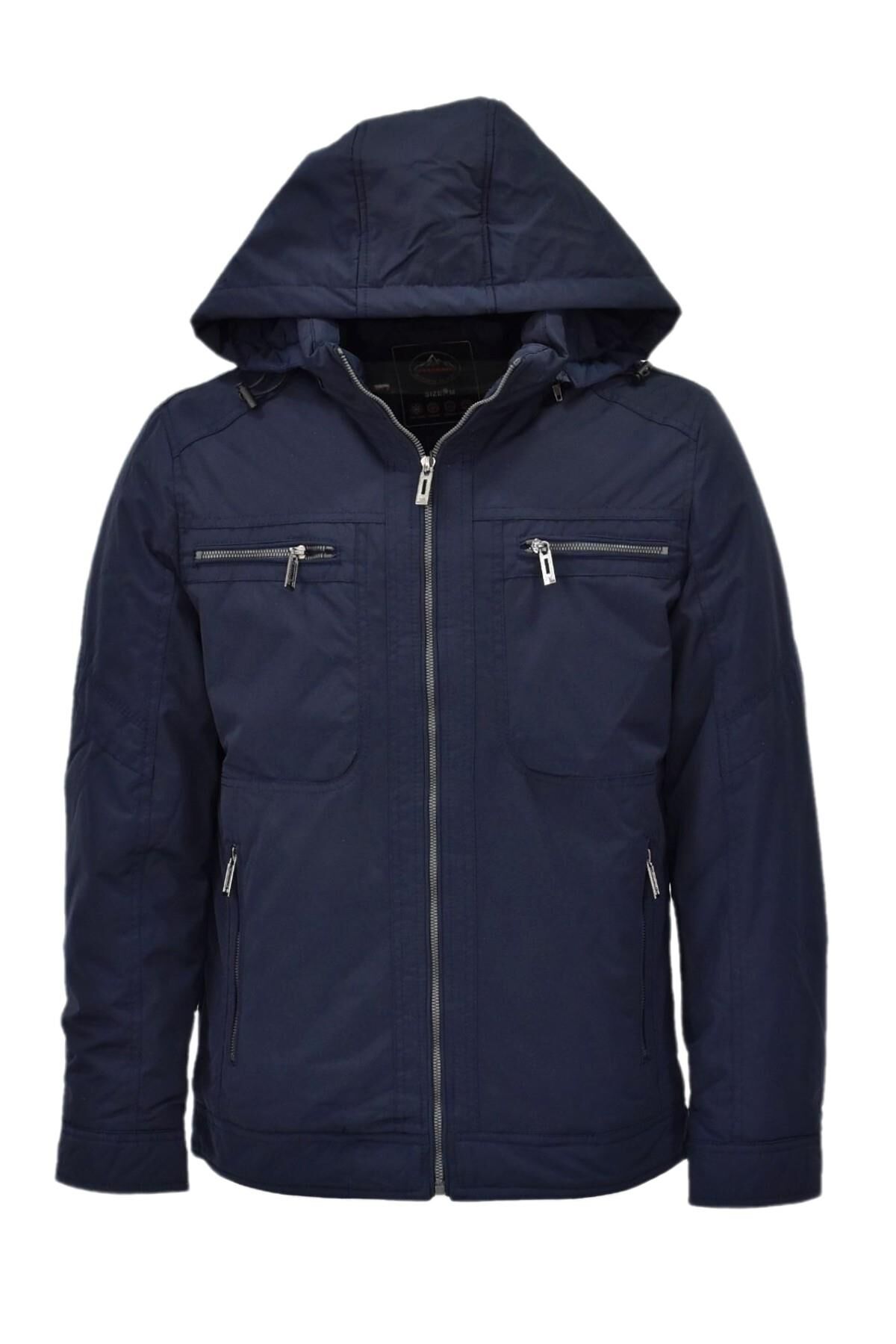 Erkek Kapüşonlu Spor Mont M3305 BGL-ST04004 LACİVERT - 2XL