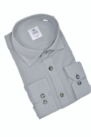Erkek Slim Fitt Uzun Kol % 100 Pamuk Gömlek 2429 BGL-ST05603 GRİ - L