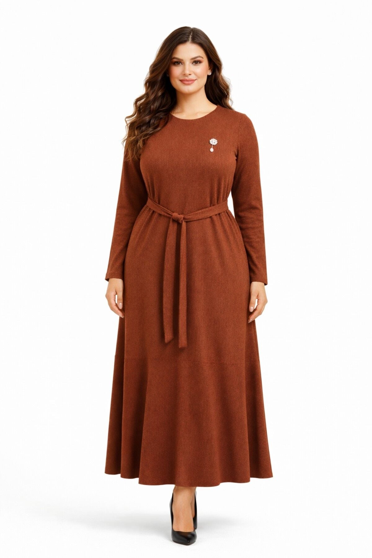 Kadın Bürümcük Uzun Kol Elbise BGL-ST03723