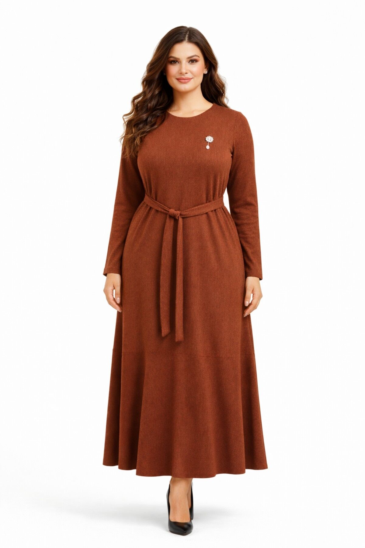 Kadın Bürümcük Uzun Kol Elbise BGL-ST03723