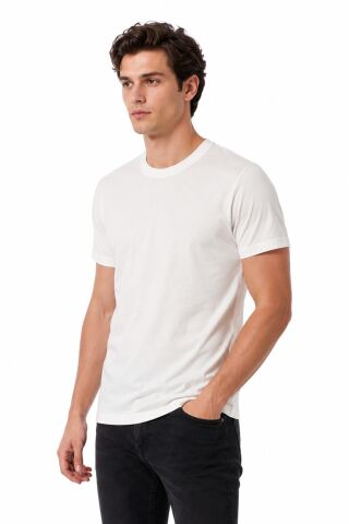 Erkek Sıfıryaka Regular Kalıp Tişört BGL-ST05573 BEYAZ - L