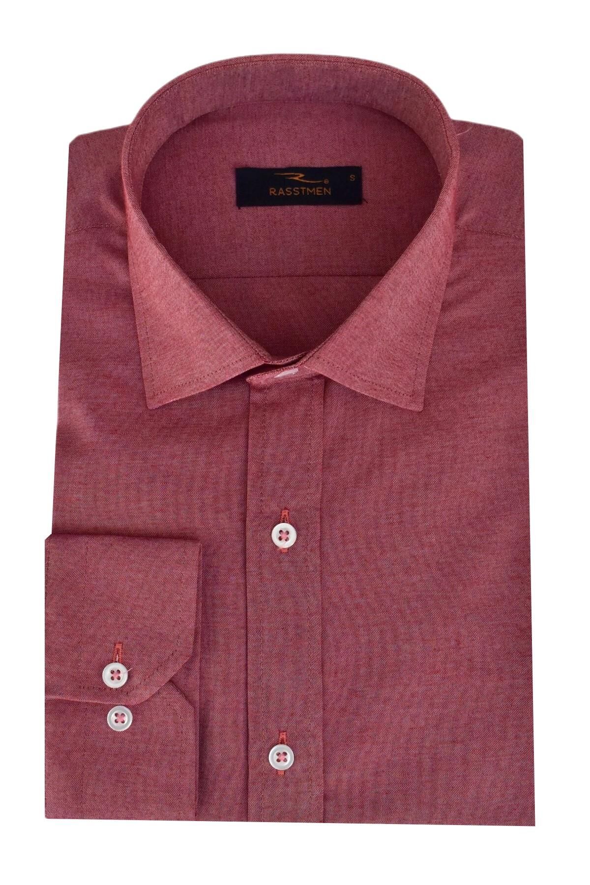 Erkek Uzun Kol Gömlek Silim Fit BGL-ST01912 BORDO - S